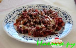 Салат из морской капусты с варёной свеклой