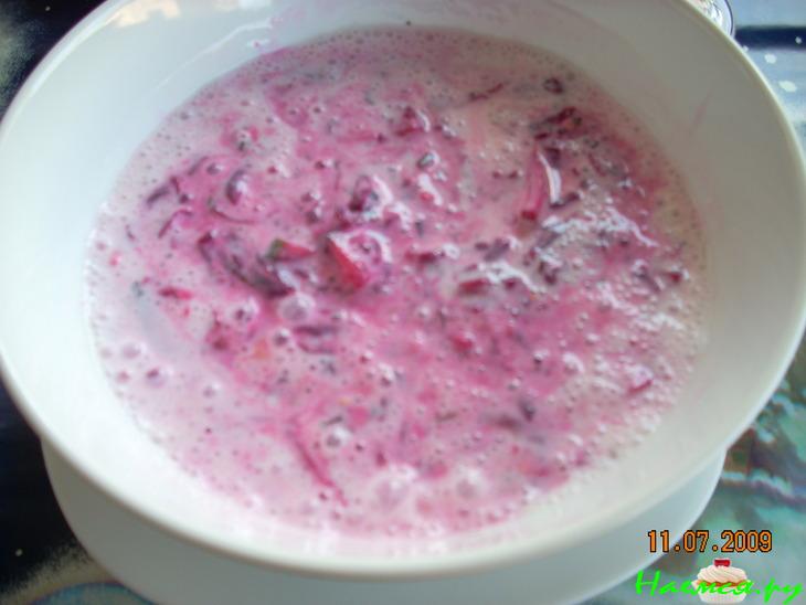 Холодный Свекольник с креветками Холодный Свекольник с креветками