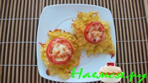 Запеченые гнездышки из лапши