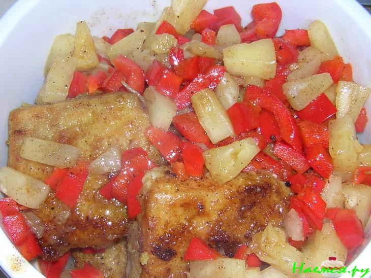 Филе пангасиуса со сладким перцем и ананасами Филе пангасиуса со сладким перцем и ананасами