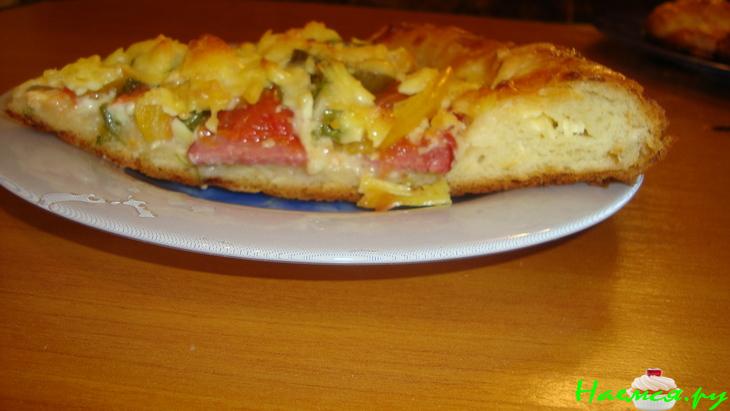 Пицца на пышном тесте "сырная при сырная" Пицца на пышном тесте "сырная при сырная"