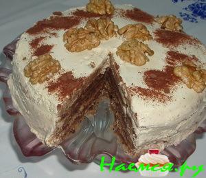 Итальянский ореховый торт с шоколадной начинкой