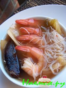 Постный Китайско-Русский суп с креветками за 5мин.