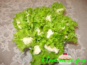 Зелёный салат, фаршированный сыром