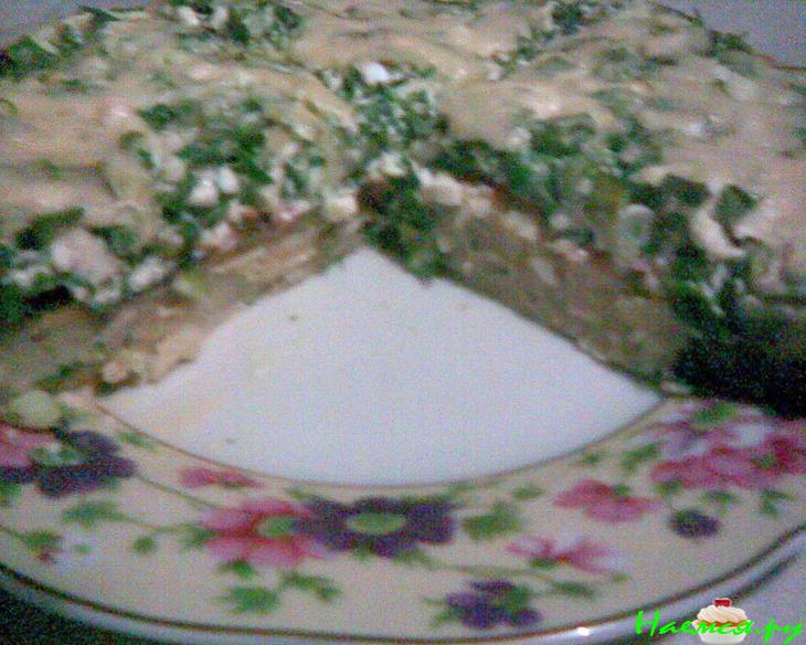 Открытый картофельный пирог - запеканка с зеленью