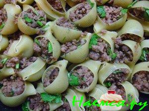 Фаршированные домашним фаршем макароны