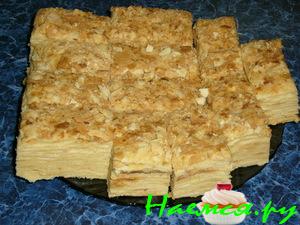 Торт "Наполеон" с вареной сгущенкой