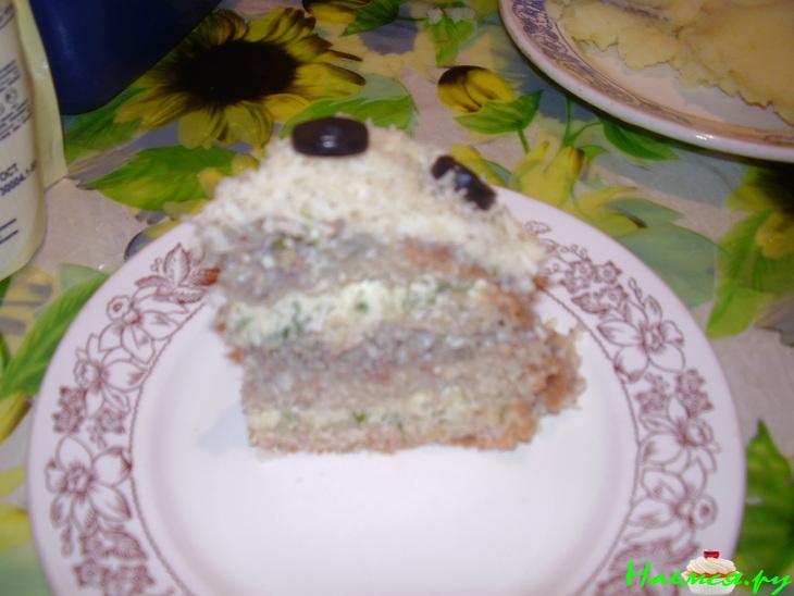 Закусочный торт с филе сельди Закусочный торт с филе сельди