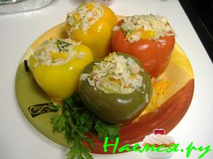 Радужные фаршированные перцы Радужные фаршированные перцы