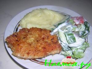 Свинина в сыоной панировке