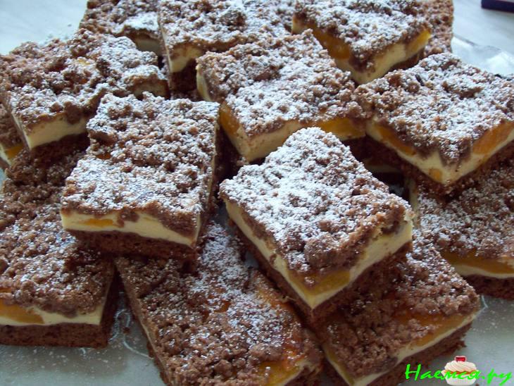 Абрикосово-шоколадный пирог с творогом и посыпкой "Штрейзель" Абрикосово-шоколадный пирог с творогом и посыпкой "Штрейзель"