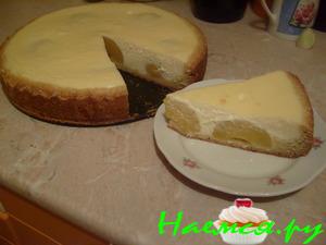 Пирог с творогом и персиками Пирог с творогом и персиками