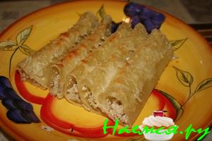 Запечённые каннеллоне с индейкой под сыром Запечённые каннеллоне с индейкой под сыром