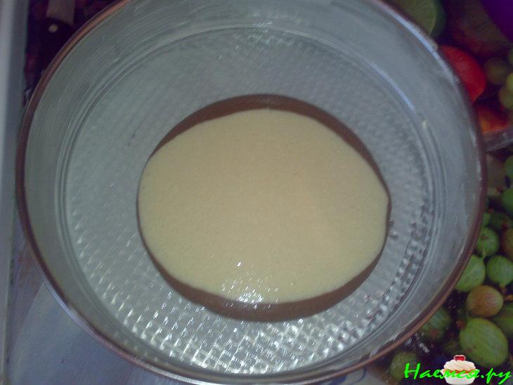 Торт "Зебра" со сметанным и шоколадным кремом