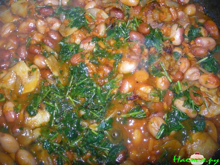 Лобио с грибами