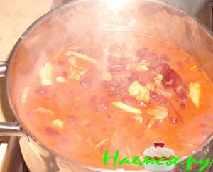 Фасоль с колбасой Фасоль с колбасой