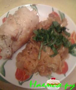 Куриные рулетики с опятами и сыром