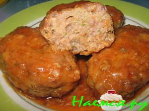 Котлеты из мясного фарша и овощной смеси