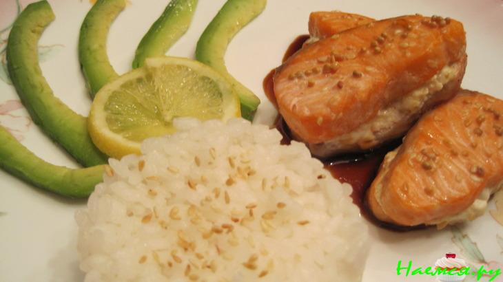 Лосось запеченный с сыром "Филадельфия"