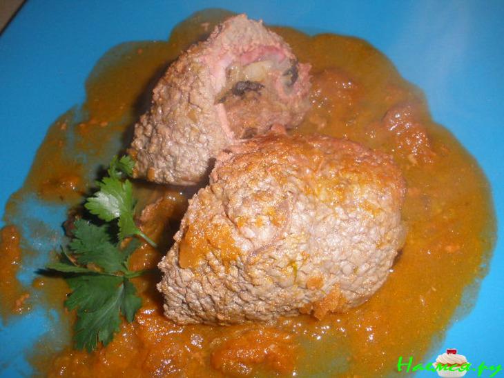Рулетики из говядины с грибами (жаркое) Рулетики из говядины с грибами (жаркое)