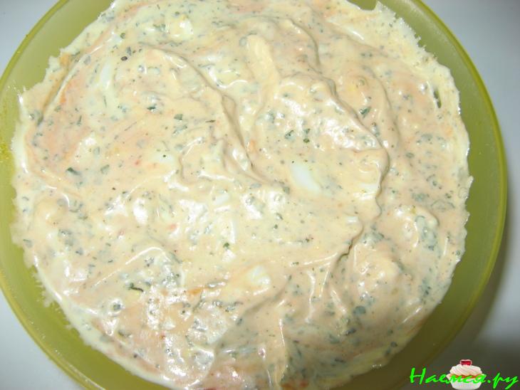 Окунь в татарском соусе