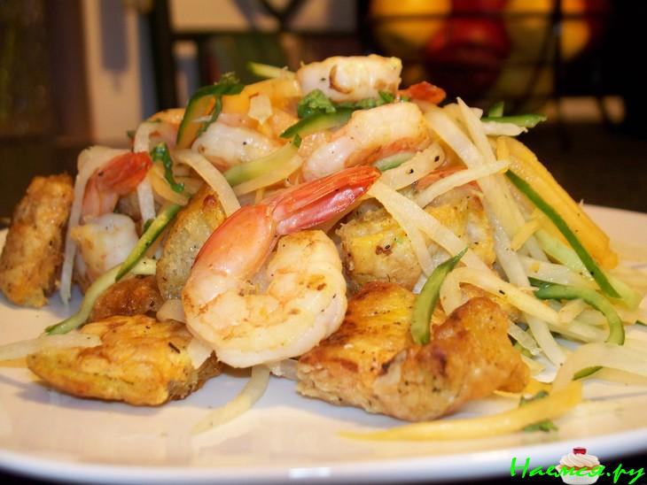 Салат с креветками и мятой Салат с креветками и мятой