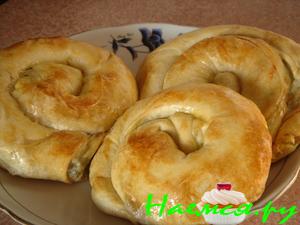 Рулет 'Улитка' из теста Фило с картофелем, шпинатом и грибами Рулет 'Улитка' из теста Фило с картофелем, шпинатом и грибами