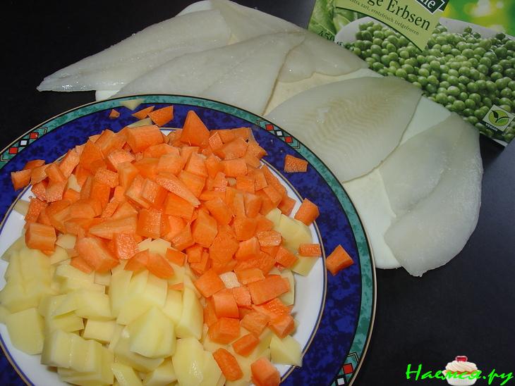 Камбала в овощной грядке