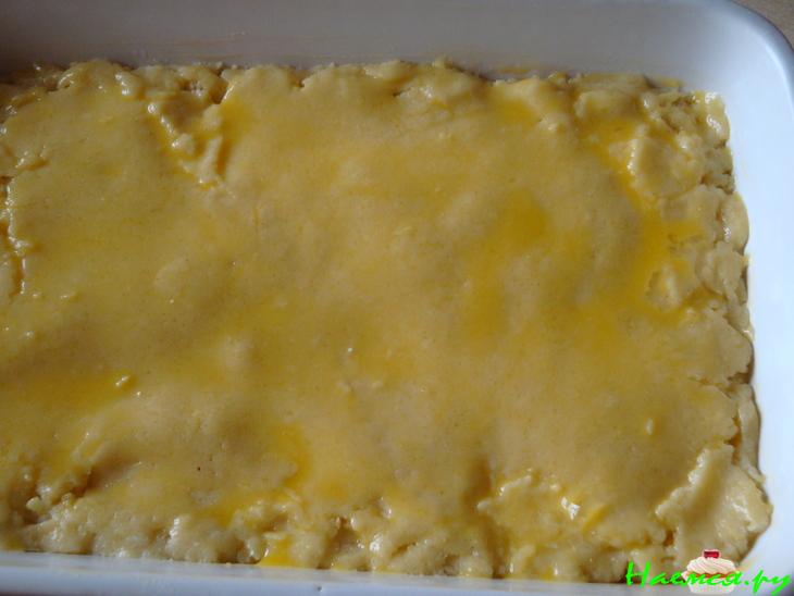 Нежный песочный пирог с творожно-яблочной начинкой