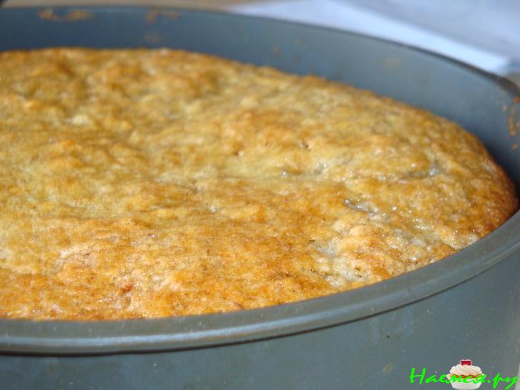 Бананово-шоколадный кекс с орехами и лимонной глазурью. Любимый