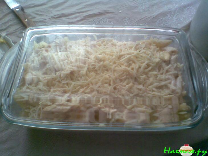 Мясная запеканка с макаронами