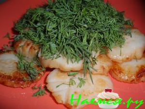 Морской гребешок жареный Морской гребешок жареный