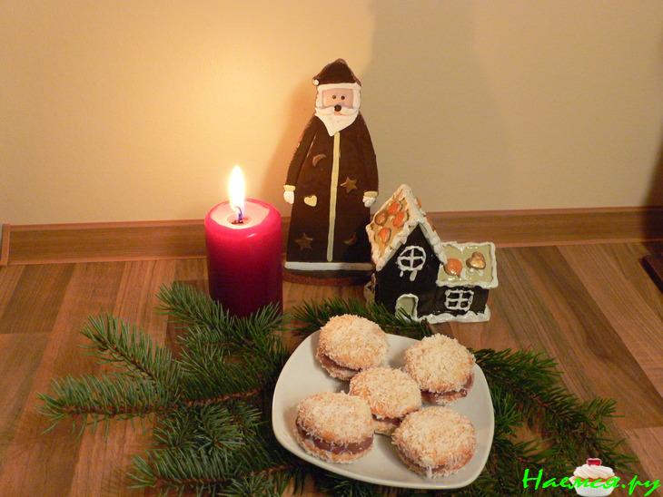 Кокосовое мини-пирожные с шоколадным пудингом (без выпечки)