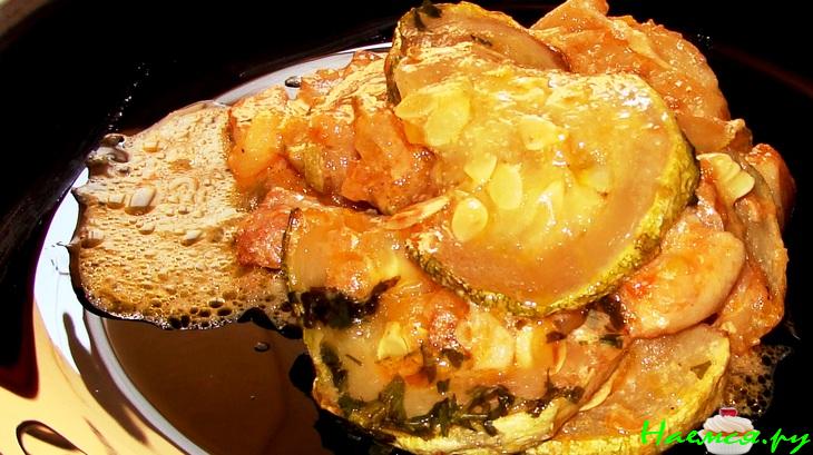 Рагу из кабачков с корейкой