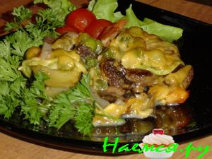 Запеканка слоеная, с телятиной