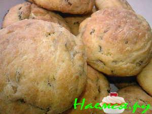 Творожные булочки с грибами и зеленым луком