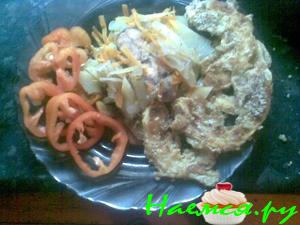 Рыбка в фольге с овощами (горбуша)