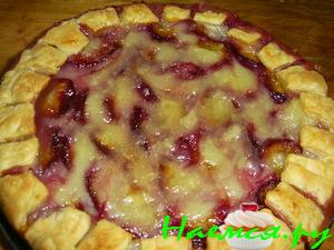 Сливовый пирог с заварным кремом