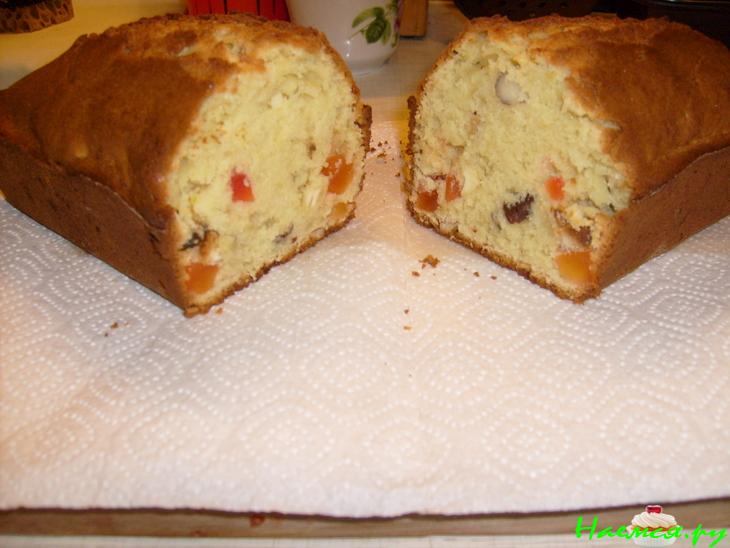 Кекс лимонный с цукатамии орехами