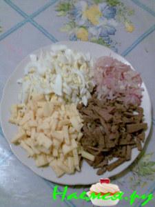 Простой салатик с печенью