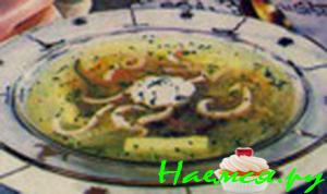 Рассольник домашний с кальмарами