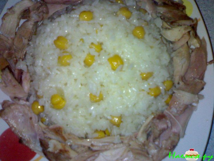 Плов с нутом и отварной курицей Плов с нутом и отварной курицей