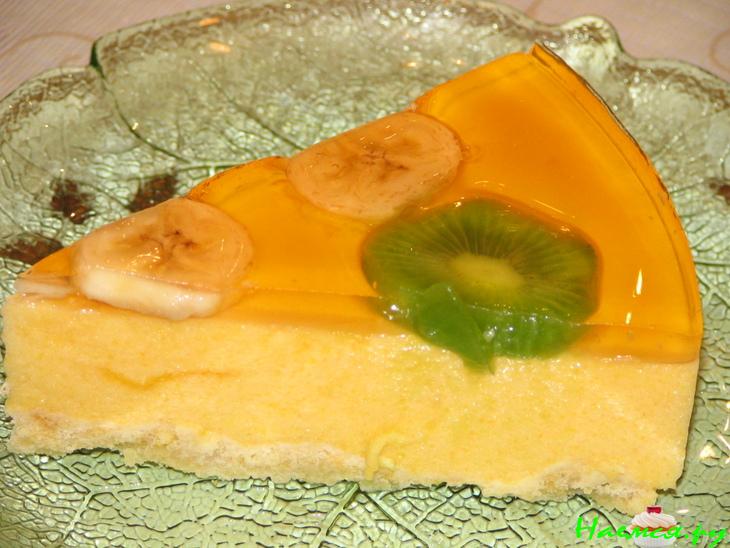 Торт суфле с тыквой и персиками