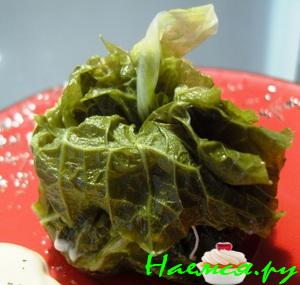 Капустные мешочки с мясом Капустные мешочки с мясом
