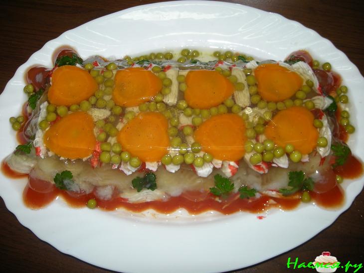 Рыбное заливное с томатным соком