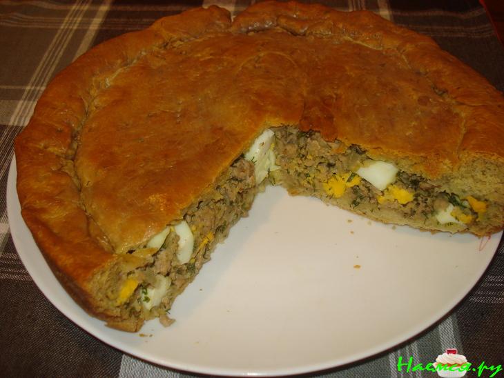Пирог с мясом (смешанный фарш)