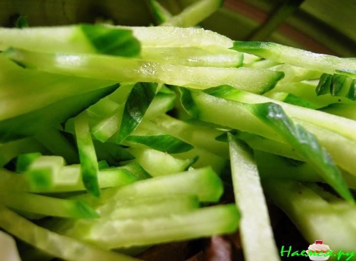 Салат из сердца с огурцом Салат из сердца с огурцом