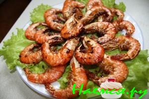 Жареные креветки с кари и соевым соусом