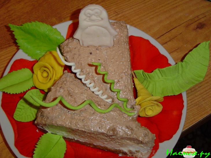 Двухцветный творожный торт