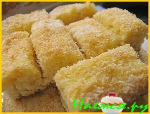 Кокосовый пирог со сливочной пропиткой